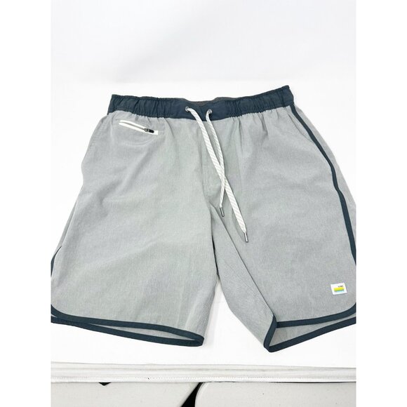 Vuori Banks Short Eucalyptus Linen Texture Gray Classic Fit Athletic Large - Picture 3 of 6